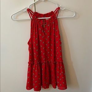 LOFT high neck peplum tank